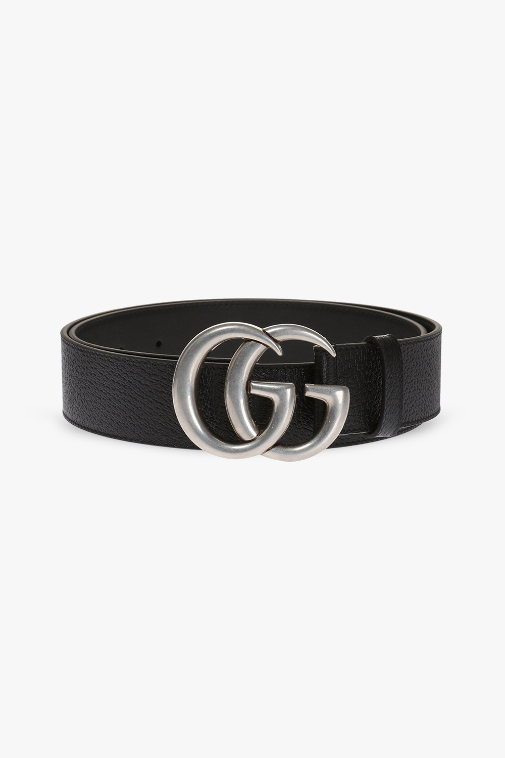 Black leather gucci belt online